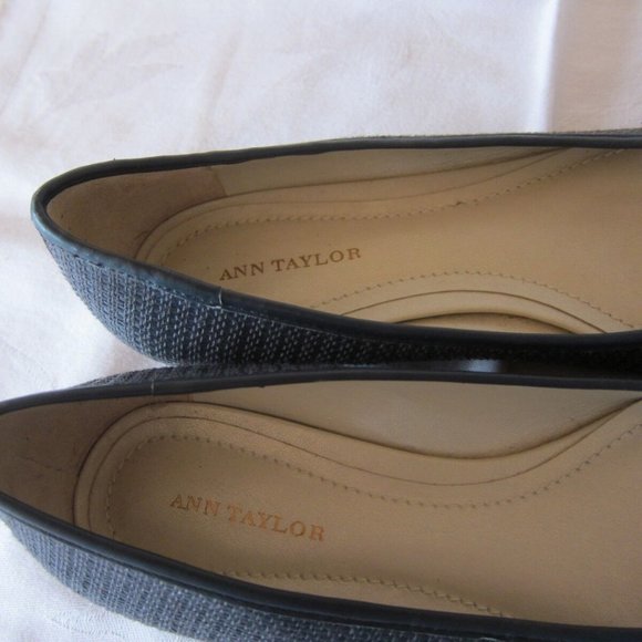 ANN TAYLOR STRAW (NATURAL FIBERS) AND LEATHER FLORAL LOAFERS - BALLET FLAT - 7M - Picture 5 of 7